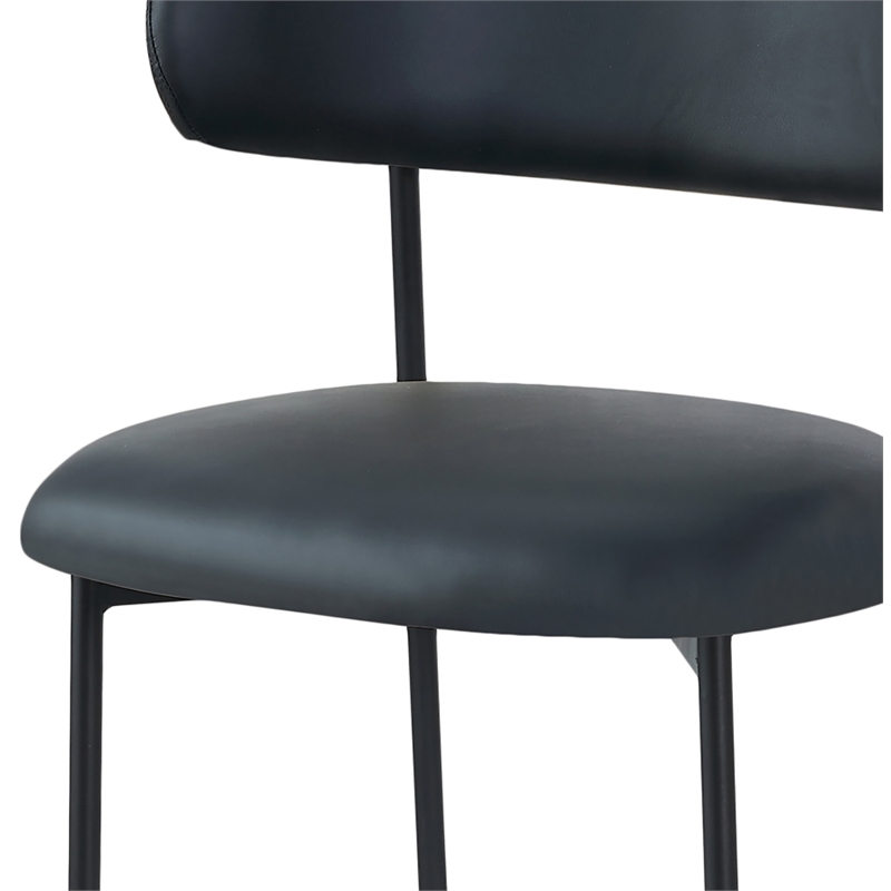 Meridian Furniture Lupita Black Vegan Leather Dining Chair (Set of 2)