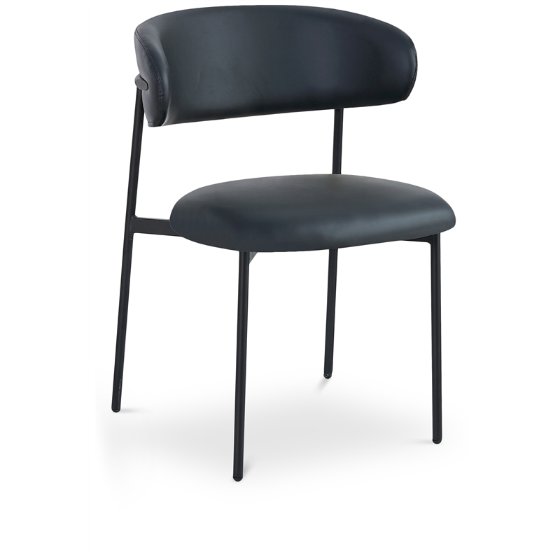 Meridian Furniture Lupita Black Vegan Leather Dining Chair (Set of 2)