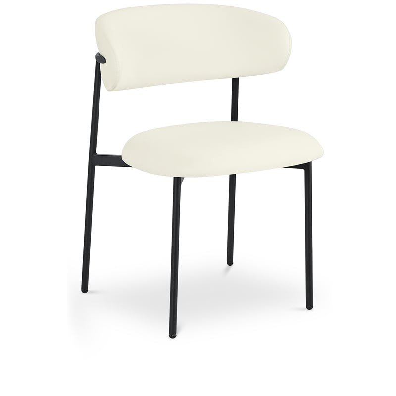 Meridian Furniture Lupita Cream Vegan Leather Dining Chair (Set of 2)