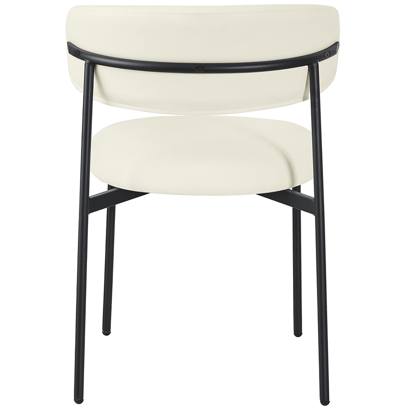 Meridian Furniture Lupita Cream Vegan Leather Dining Chair (Set of 2)