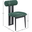 Meridian Furniture Dario Green Boucle Fabric Dining Chair (Set of 2)