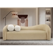 Meridian Furniture Kali Beige Faux Shearling Teddy Fabric Sofa