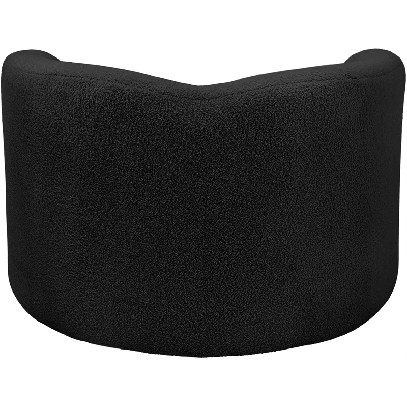 Meridian Furniture Kali Black Faux Shearling Teddy Fabric Chair