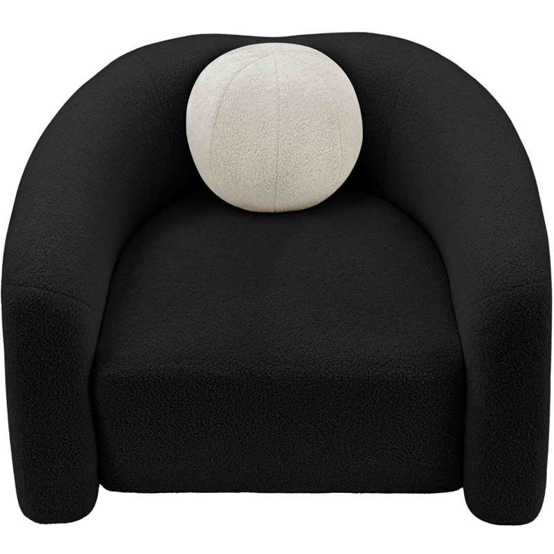 Meridian Furniture Kali Black Faux Shearling Teddy Fabric Chair