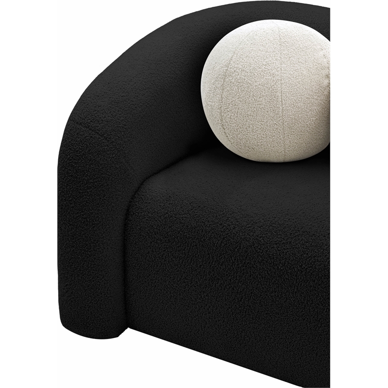 Meridian Furniture Kali Black Faux Shearling Teddy Fabric Chair