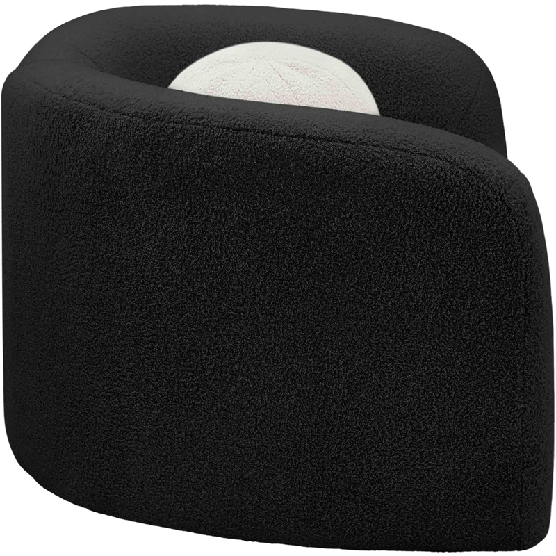 Meridian Furniture Kali Black Faux Shearling Teddy Fabric Chair