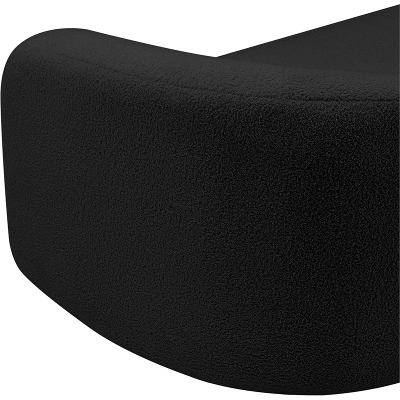 Meridian Furniture Kali Black Faux Shearling Teddy Fabric Loveseat