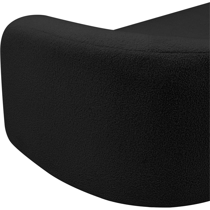 Meridian Furniture Kali Black Faux Shearling Teddy Fabric Loveseat