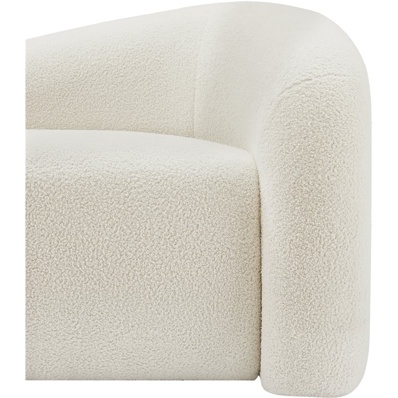 Meridian Furniture Kali Cream Faux Shearling Teddy Fabric Loveseat