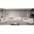 Meridian Furniture Kali Cream Faux Shearling Teddy Fabric Sofa