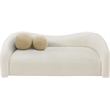 Meridian Furniture Kali Cream Faux Shearling Teddy Fabric Sofa