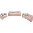 Meridian Furniture Kali Pink Faux Shearling Teddy Fabric Chair