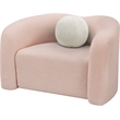 Meridian Furniture Kali Pink Faux Shearling Teddy Fabric Chair