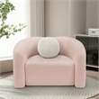 Meridian Furniture Kali Pink Faux Shearling Teddy Fabric Chair