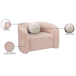 Meridian Furniture Kali Pink Faux Shearling Teddy Fabric Chair