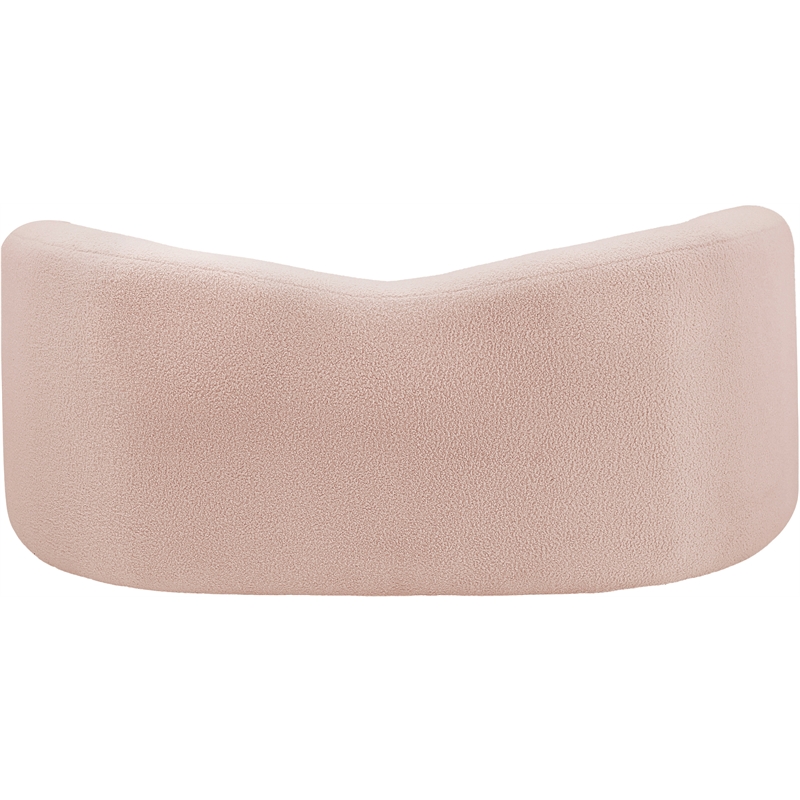 Meridian Furniture Kali Pink Faux Shearling Teddy Fabric Loveseat