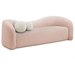 Meridian Furniture Kali Pink Faux Shearling Teddy Fabric Sofa