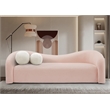 Meridian Furniture Kali Pink Faux Shearling Teddy Fabric Sofa
