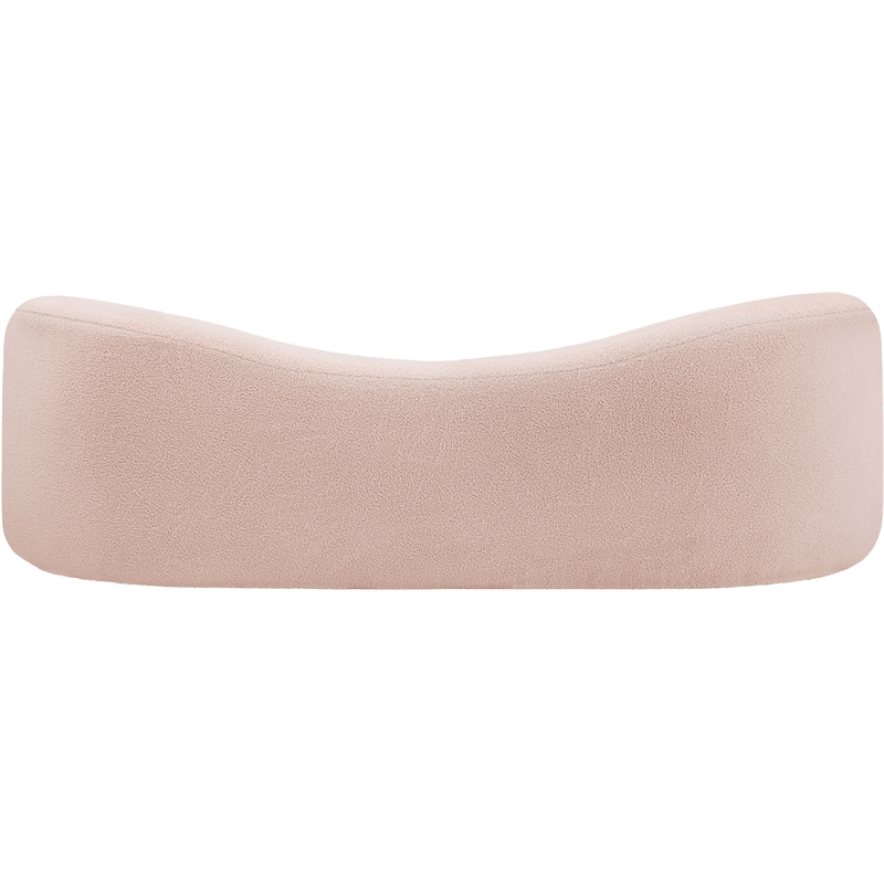 Meridian Furniture Kali Pink Faux Shearling Teddy Fabric Sofa