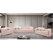 Meridian Furniture Kali Pink Faux Shearling Teddy Fabric Sofa