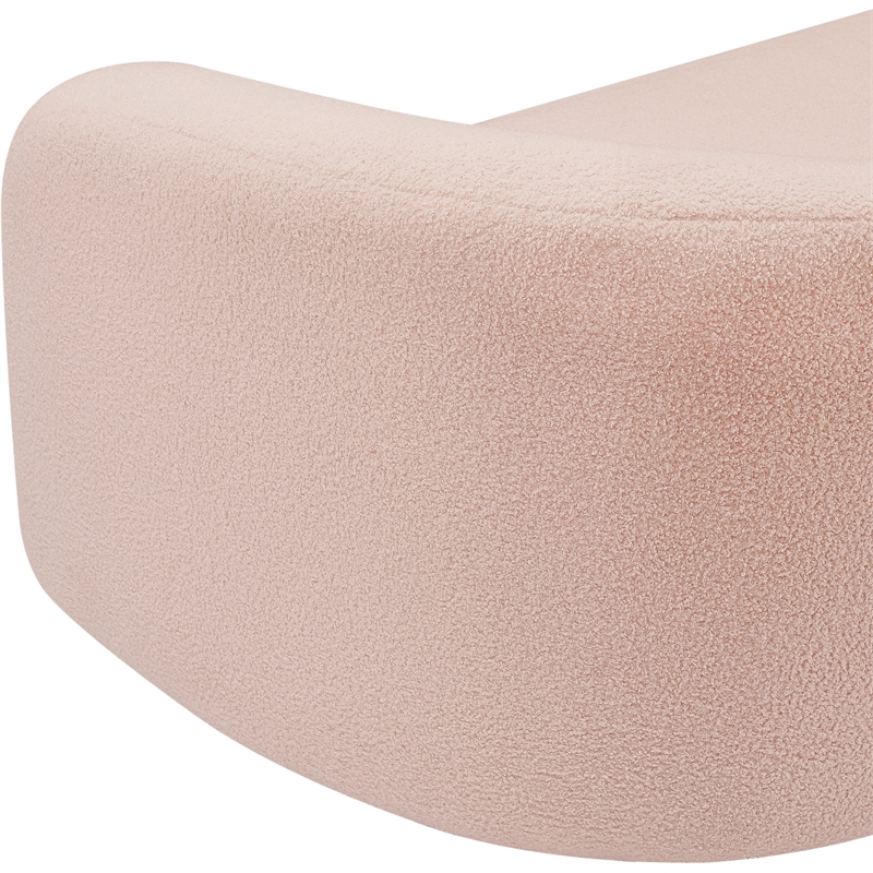 Meridian Furniture Kali Pink Faux Shearling Teddy Fabric Sofa