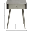 Meridian Furniture Rylan Silver Metal Night Stand