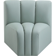 Meridian Furniture Arc Mint Green Vegan Leather Curved Corner