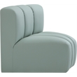 Meridian Furniture Arc Mint Green Vegan Leather Curved Corner