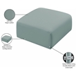 Meridian Furniture Arc Mint Green Vegan Leather Ottoman