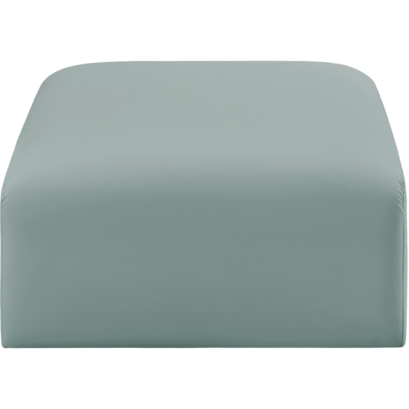 Meridian Furniture Arc Mint Green Vegan Leather Ottoman
