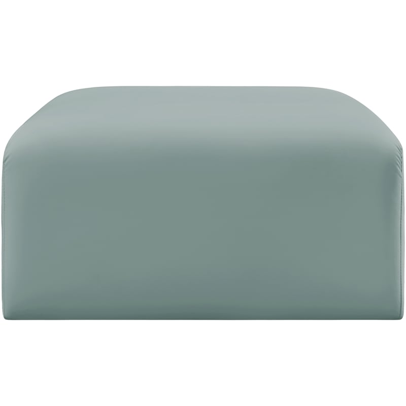 Meridian Furniture Arc Mint Green Vegan Leather Ottoman