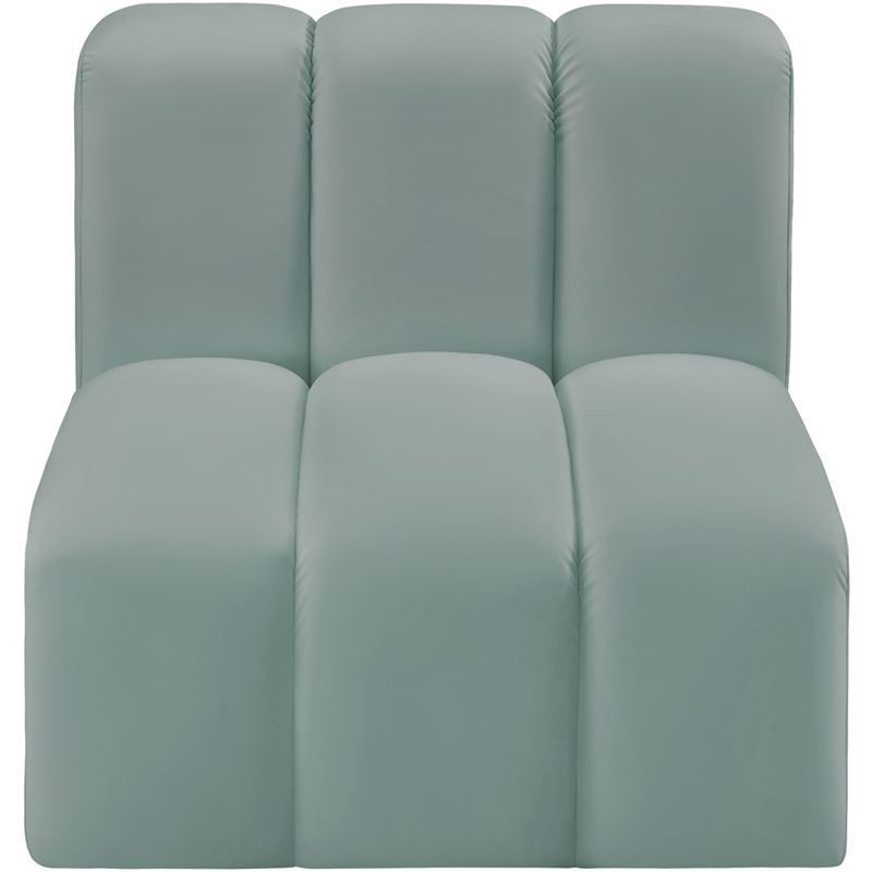 Meridian Furniture Arc Mint Green Vegan Leather Straight Chair