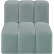 Meridian Furniture Arc Mint Green Vegan Leather Straight Chair