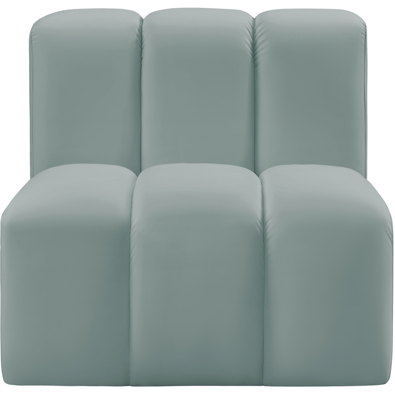 Meridian Furniture Arc Mint Green Vegan Leather Straight Chair