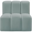Meridian Furniture Arc Mint Green Vegan Leather Straight Chair