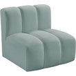 Meridian Furniture Arc Mint Green Vegan Leather Straight Chair