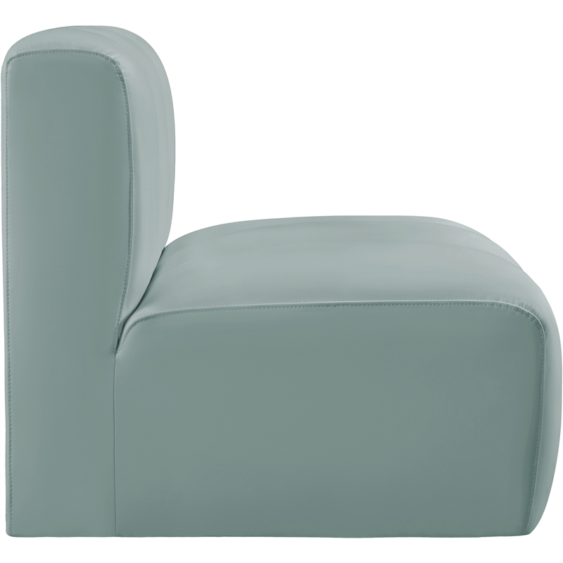 Meridian Furniture Arc Mint Green Vegan Leather Straight Chair