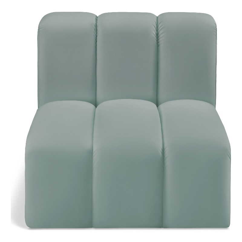 Meridian Furniture Arc Mint Green Vegan Leather Straight Chair