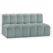 Meridian Furniture Arc Mint Green Vegan Leather Modular Sectional