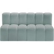 Meridian Furniture Arc Mint Green Vegan Leather Modular Sectional