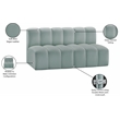Meridian Furniture Arc Mint Green Vegan Leather Modular Sectional