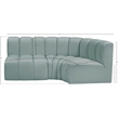 Meridian Furniture Arc Mint Green Vegan Leather Modular Sectional