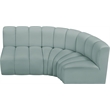 Meridian Furniture Arc Mint Green Vegan Leather Modular Sectional