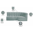 Meridian Furniture Arc Mint Green Vegan Leather Modular Sectional