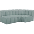 Meridian Furniture Arc Mint Green Vegan Leather Modular Sectional