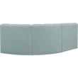 Meridian Furniture Arc Mint Green Vegan Leather Modular Sectional