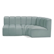 Meridian Furniture Arc Mint Green Vegan Leather Modular Sectional