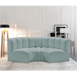 Meridian Furniture Arc Mint Green Vegan Leather Modular Sectional