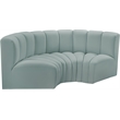 Meridian Furniture Arc Mint Green Vegan Leather Modular Sectional