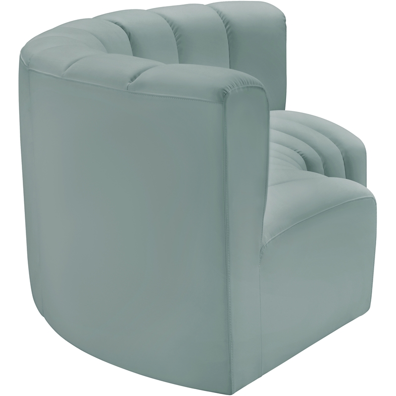 Meridian Furniture Arc Mint Green Vegan Leather Modular Sectional